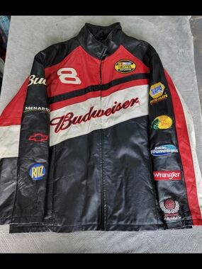 Budweiser Black & Red Racing Leather Jacket